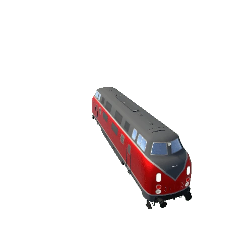 Locomotive Low Poly_Red